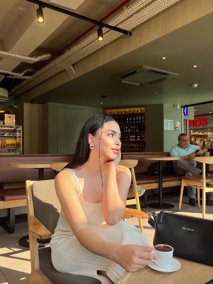 Beyaz Pamuklu Straplez Midi Elbise - Görsel 2