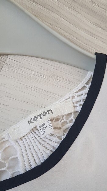 38 Beden beyaz Renk Koton şifon üst