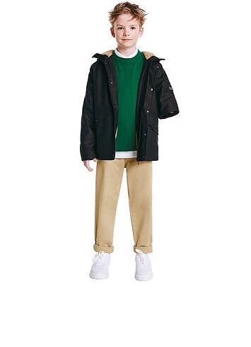 Zara suni kürklü kauçuk kaplama parka