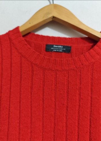 Bershika :Kırmızı Örgü Salaş Kadın Kazak - Görsel 6