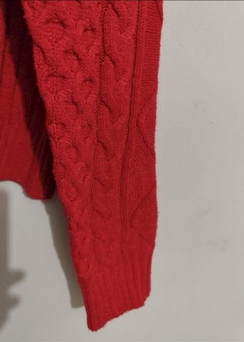Bershika :Kırmızı Örgü Salaş Kadın Kazak - Görsel 4