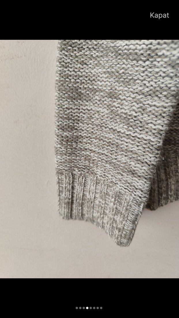 Mudo :Gri Örgü Kapüşonlu Erkek Kazak - Görsel 5