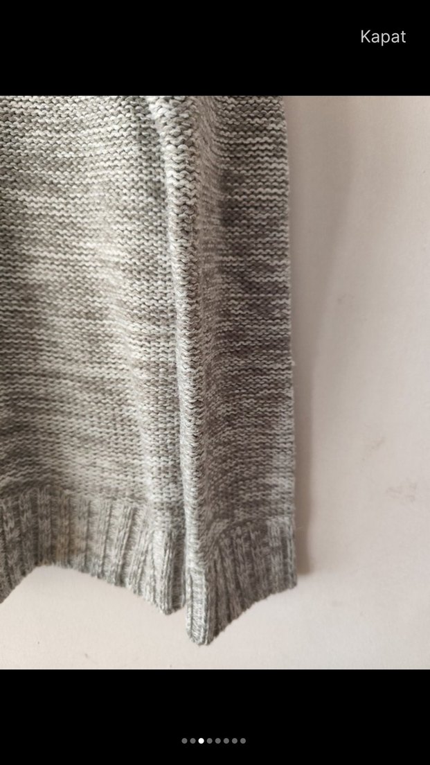 Mudo :Gri Örgü Kapüşonlu Erkek Kazak - Görsel 4