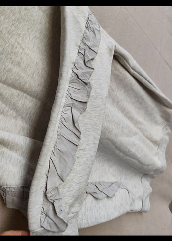 BSL : Gri Kadın Uzun Kollu Fırfırlı Triko - Görsel 6