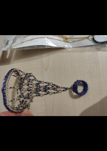 Bej Desenli Boncuklu Bohem Kız Aksesuarları - Görsel 4