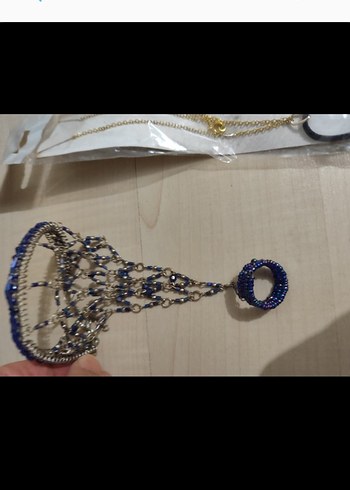 Bej Desenli Boncuklu Bohem Kız Aksesuarları - Görsel 5