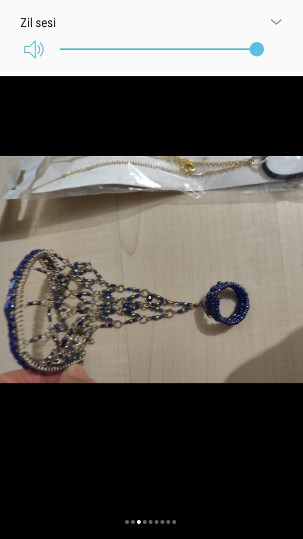 Bej Desenli Boncuklu Bohem Kız Aksesuarları - Görsel 5