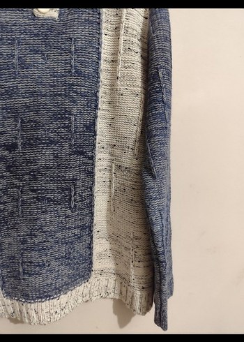 MCR :Gri ve Mavi Örgü Polo Yaka Erkek Kazak - Görsel 4