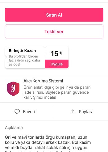 MCR :Gri ve Mavi Örgü Polo Yaka Erkek Kazak - Görsel 6