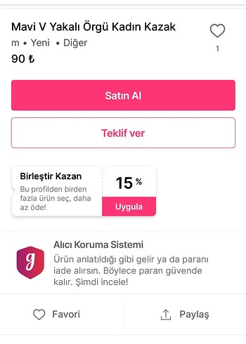 Kadın Mavi V Yaka Örgü Kazak - Görsel 6