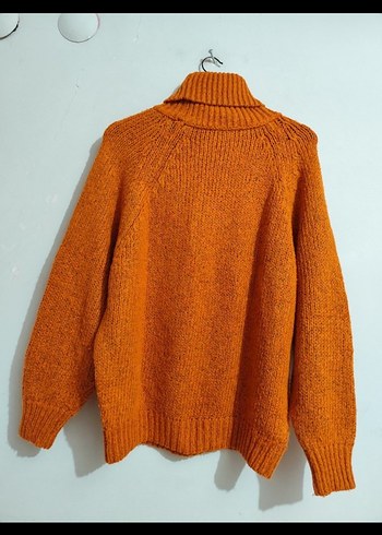 Kinitwert :Turuncu Boğazlı Örgü Kadın Kazak - Görsel 2