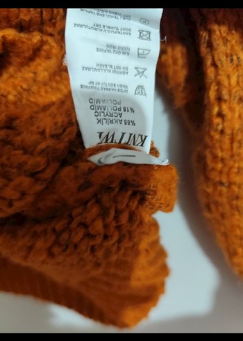 Kinitwert :Turuncu Boğazlı Örgü Kadın Kazak - Görsel 6