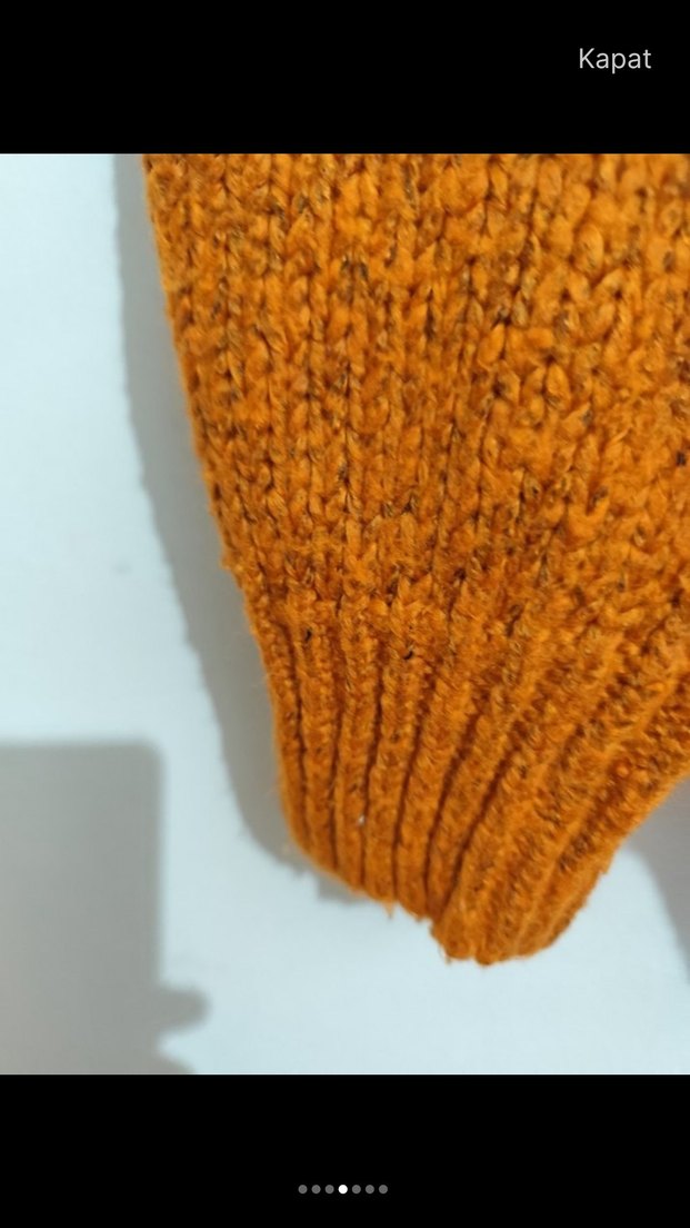 Kinitwert :Turuncu Boğazlı Örgü Kadın Kazak - Görsel 4