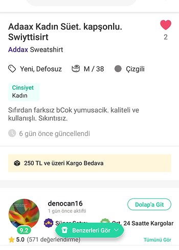 Addax Yeşil Çizgili Kapüşonlu Sweatshirt - Görsel 6