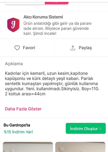 Meri: Kadın Yeşil Uzun Kürklü Kış Kabanı - Görsel 7