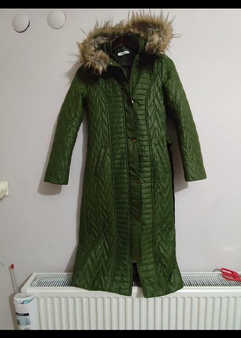 Meri: Kadın Yeşil Uzun Kürklü Kış Kabanı - Görsel 3
