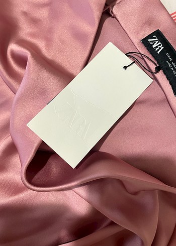 xl Beden pembe Renk Zara Pembe Uzun Saten Etek