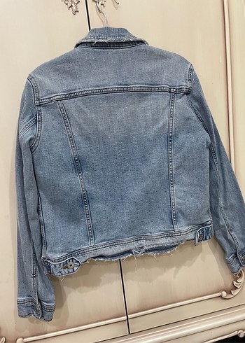 Düğmeli Kadın Mavi Denim Ceket - Görsel 4