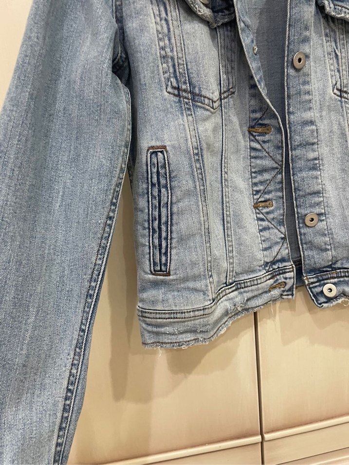Düğmeli Kadın Mavi Denim Ceket - Görsel 2
