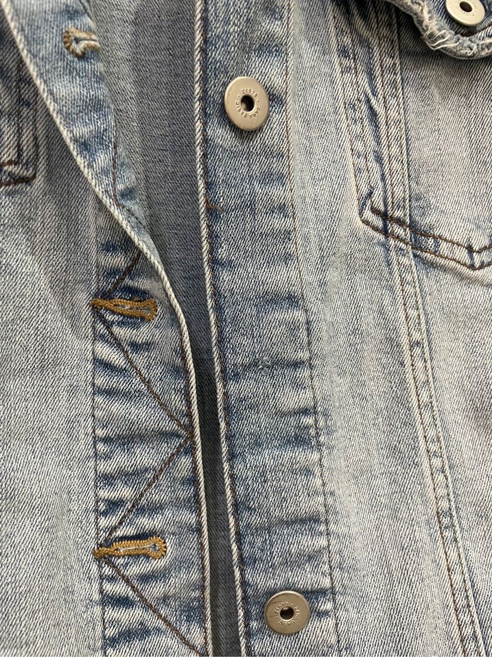 Düğmeli Kadın Mavi Denim Ceket - Görsel 5