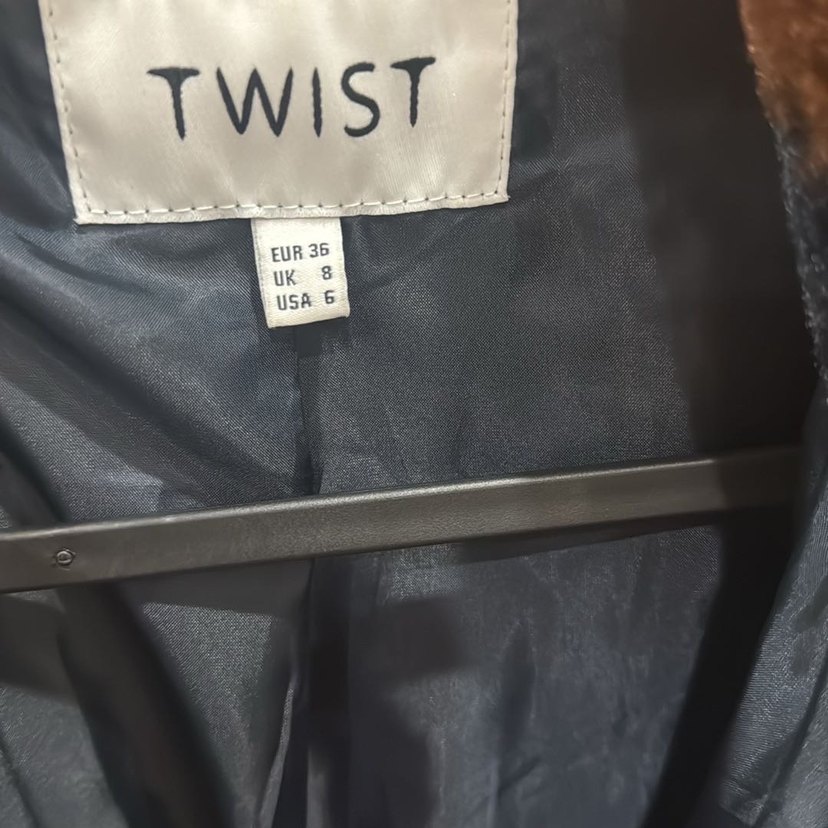 Kahverengi Zebra Desenli Suni Kürk Midi Ceket - Görsel 2