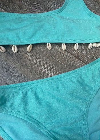 Boncuklu Turkuaz Bikini - Görsel 2