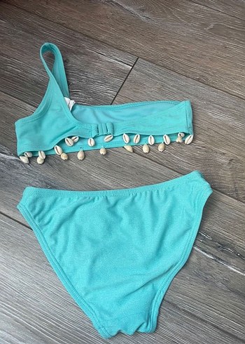 Boncuklu Turkuaz Bikini - Görsel 4