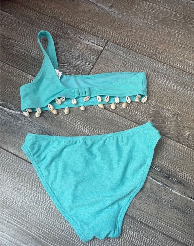 Boncuklu Turkuaz Bikini - Görsel 4