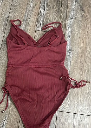 Bordo Drapeli Midi Strappy Mayo - Görsel 5