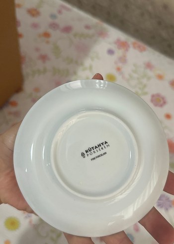 Kütahya Porselen Beyaz ve Gri Yemek Tabağı Seti defne koz çay tabağı 6 kişilik