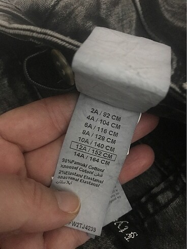 11-12 Yaş Beden gri Renk Orjinal ürün