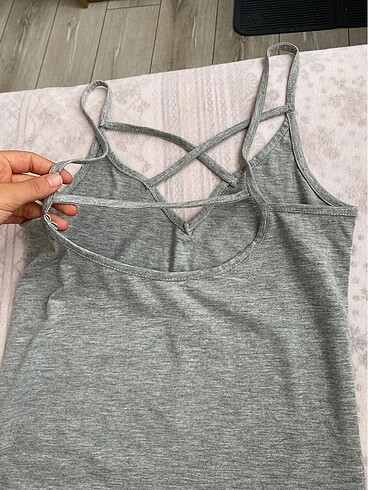 Zara GRİ DEKOLTELİ SIFIR ATLET