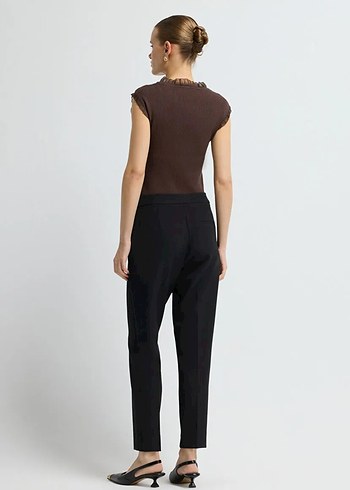 AdL Siyah Yırtmaçlı Cepli Kadın Pantolon - Görsel 7