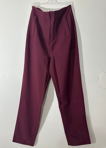 Bordo Kadın Kumaş Pantolon