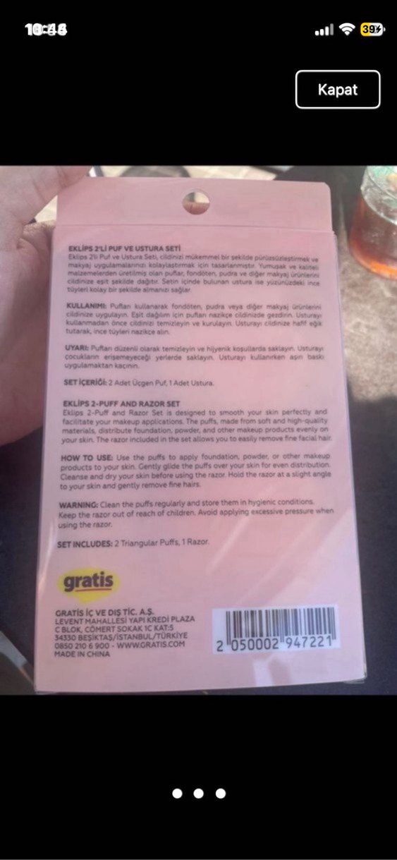 Eklips 2'li Puf ve Ustura Seti Pembe - Görsel 3