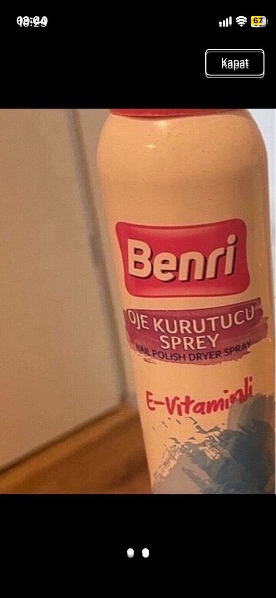 Benri E-Vitaminli Oje Kurutucu Sprey 150 ml - Görsel 2