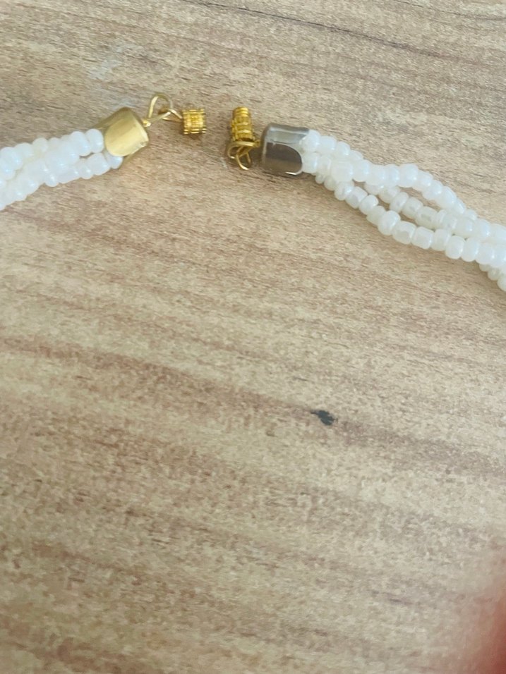 Beyaz Boncuklu Bohem Midi Kolye - Görsel 3