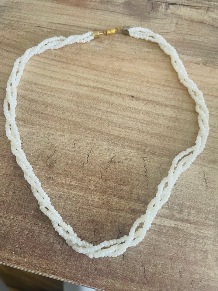Beyaz Boncuklu Bohem Midi Kolye - Görsel 2