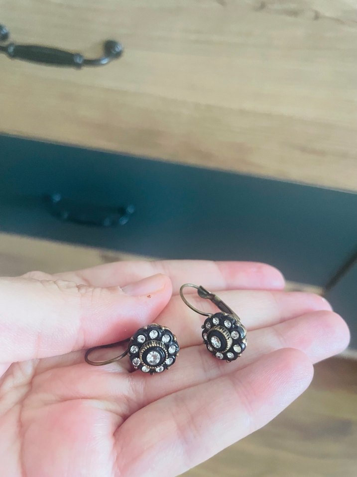 Kahverengi Vintage Boncuklu Midi Küpe - Görsel 3