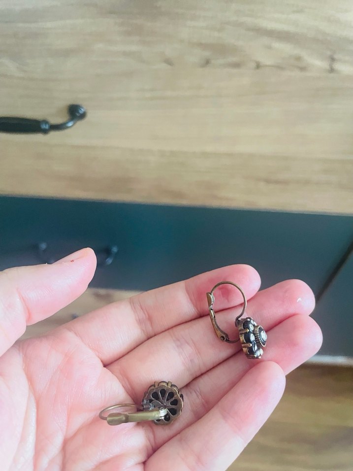 Kahverengi Vintage Boncuklu Midi Küpe - Görsel 2