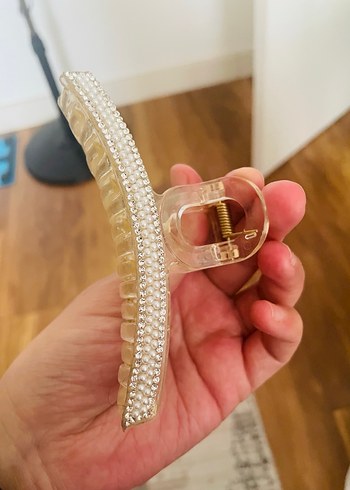 Şeffaf üzeri beyaz taşlı Saç Aksesuarı - Görsel 2