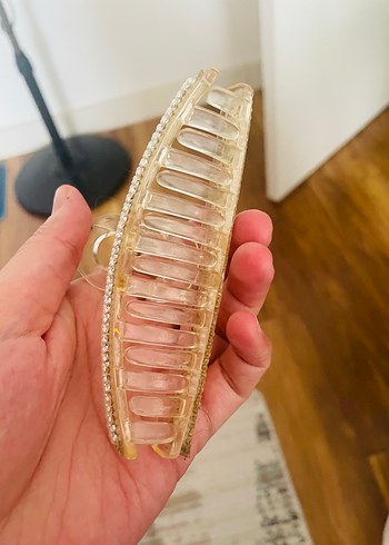 Şeffaf üzeri beyaz taşlı Saç Aksesuarı - Görsel 3