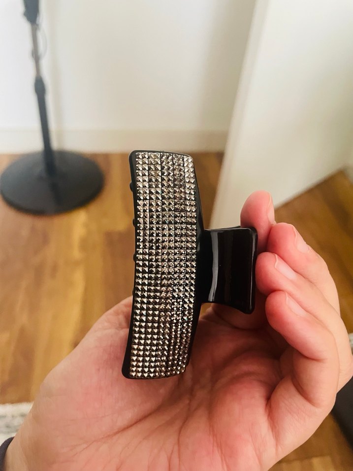 Koyu Renkli Taşlı Tokalı Saç Tokası - Görsel 2