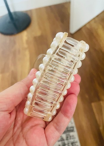 İnci Boncuklu Beyaz Saç Tokası - Görsel 2