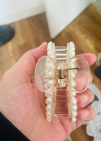 İnci Boncuklu Beyaz Saç Tokası - Görsel 4