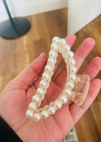 İnci Boncuklu Beyaz Saç Tokası - Görsel 3