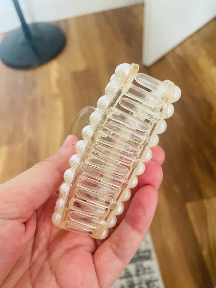 İnci Boncuklu Beyaz Saç Tokası - Görsel 2