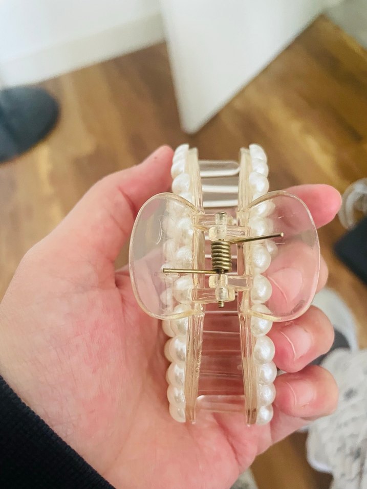 İnci Boncuklu Beyaz Saç Tokası - Görsel 4