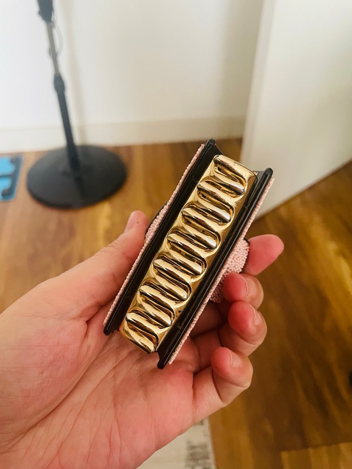 Pembe Deri Tokalı Saç Tokası - Görsel 3