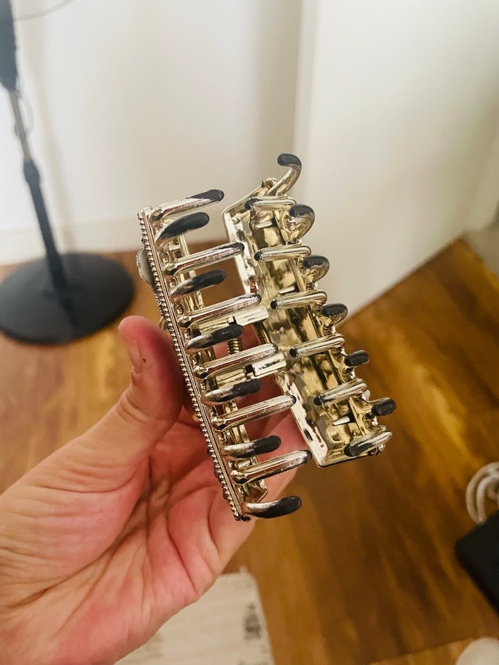 Metal Tokalı Gri Saç Tokası - Görsel 5